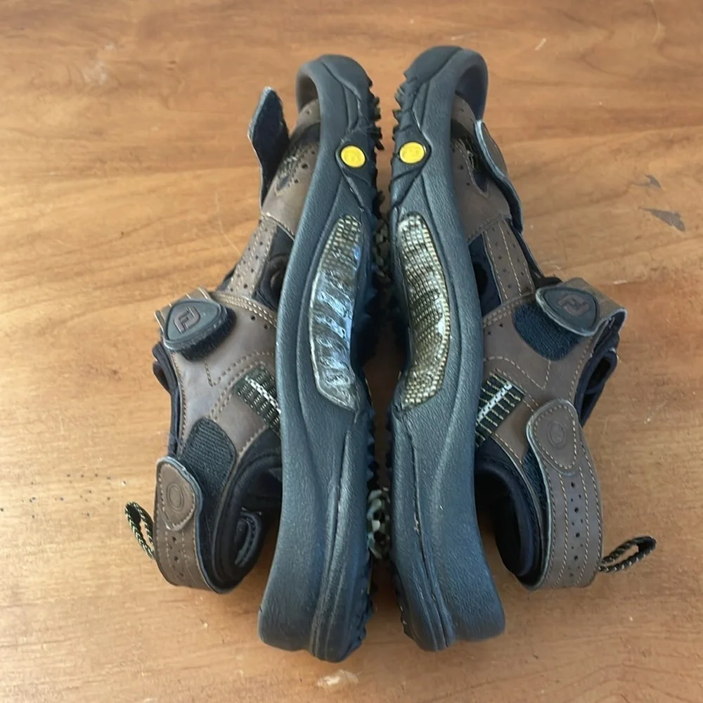 Footjoy Golf Sandals Leather Open Toe Soft Spike Golf Shoes Size 10